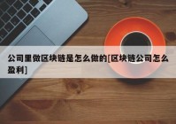 公司里做区块链是怎么做的[区块链公司怎么盈利]